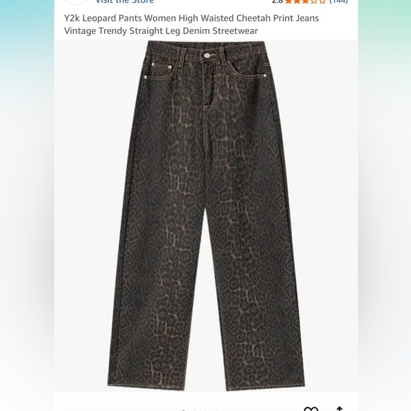 Ponitrack Denim - Chic Animal Print Wide-Leg Pants